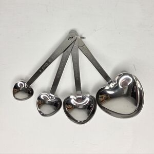 Valentine's Day Silver Heart Shaped Measuring Spoons